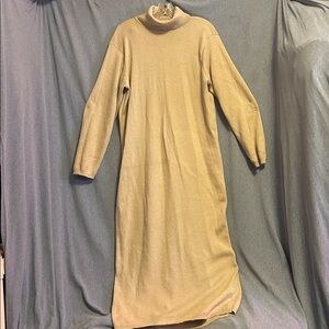 Coldwater Creek Cream/oatmeal sweater knit Turtleneck Dress size large